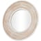 35" Cream Wooden Framed Wall Mirror with White Wash Effect